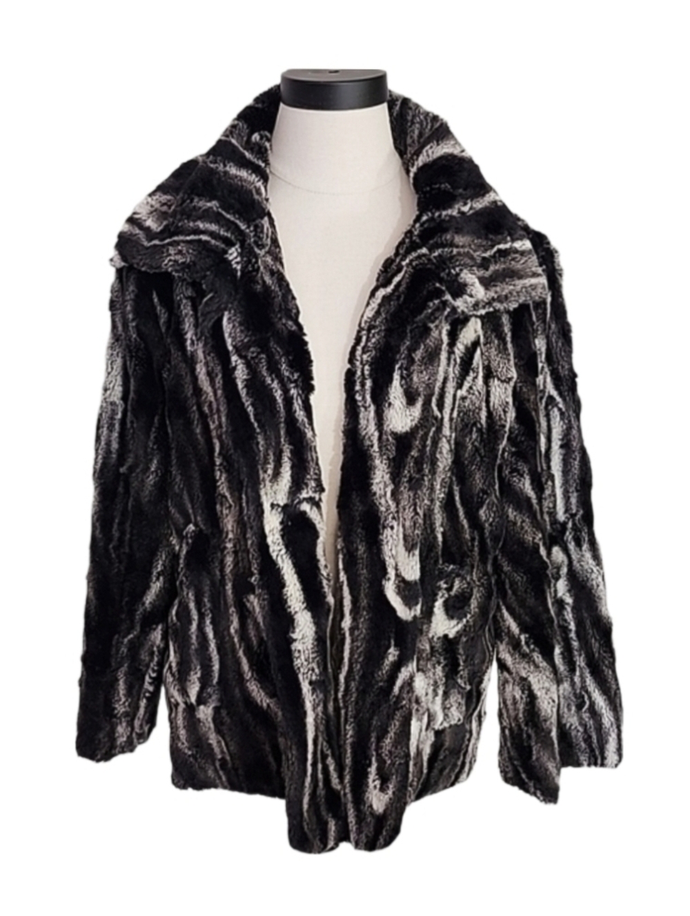 Erin London Jacket Faux Fur Luxurious Black Size L